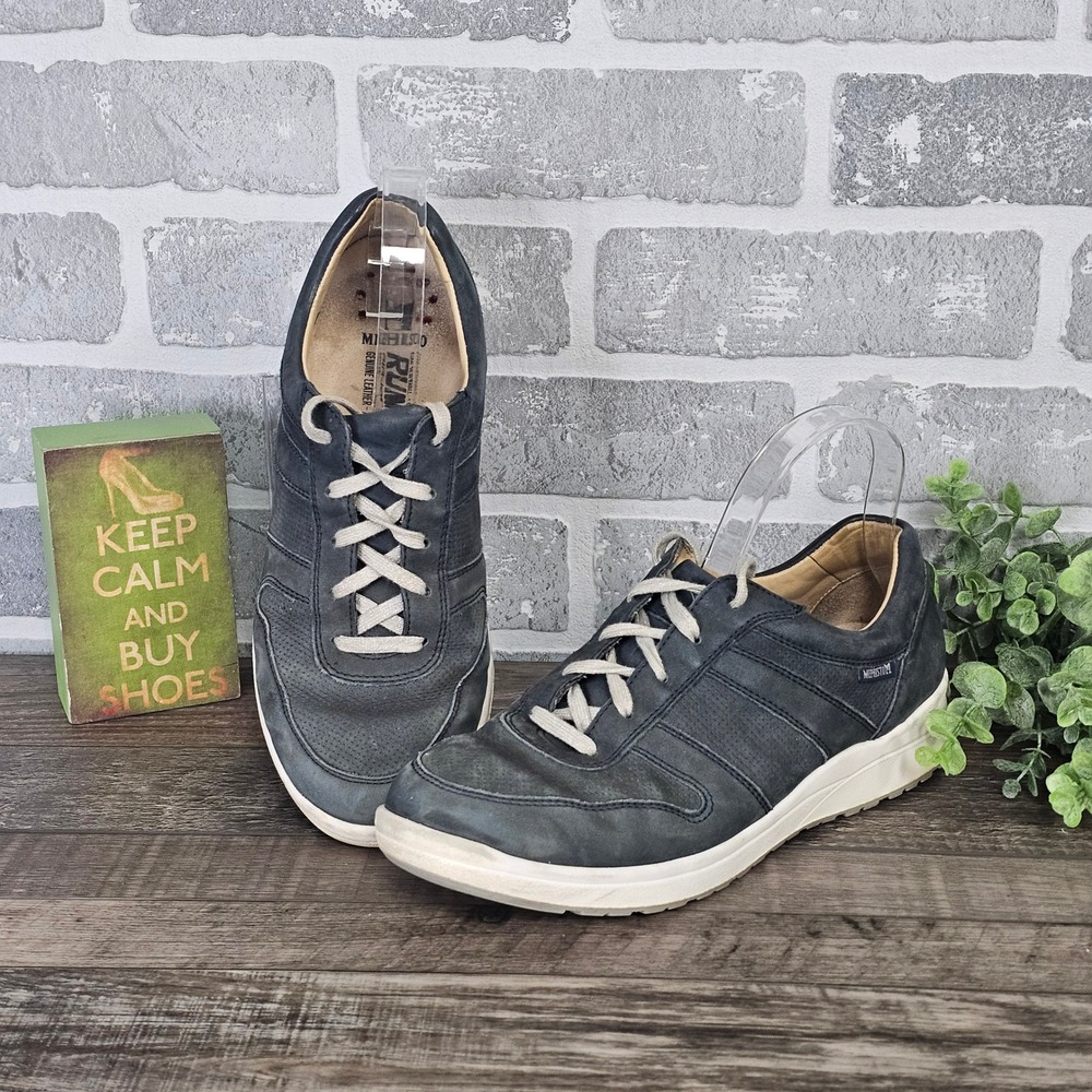 Mephisto Runoff Air-Jet System Blue Gray Nubuck Leather Sneakers Womens‎ 9.5